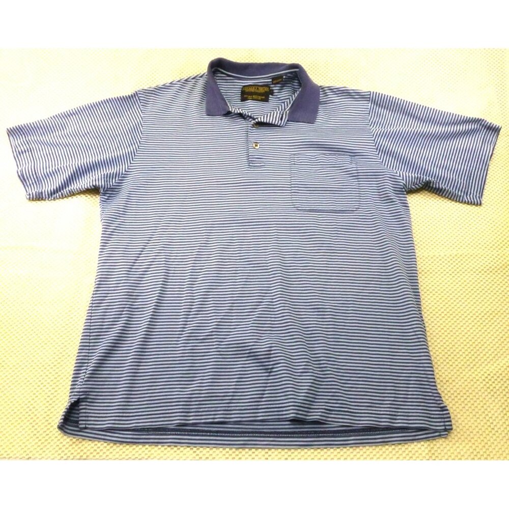 Donald J. Trump Signature Collection Mens Striped Polo Shirt Med Double Merceriz